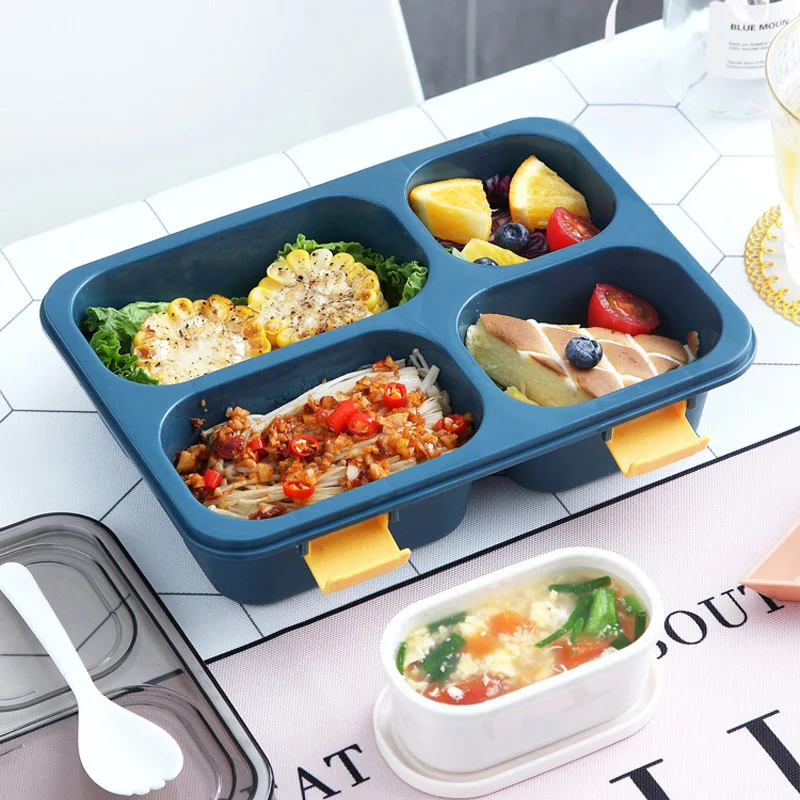 Contenitori per alimenti in stile giapponese Bento box portatili per esterni, lunch box a prova di perdite per bambini con tazze da zuppa e scatole per la colazione_voghion.com