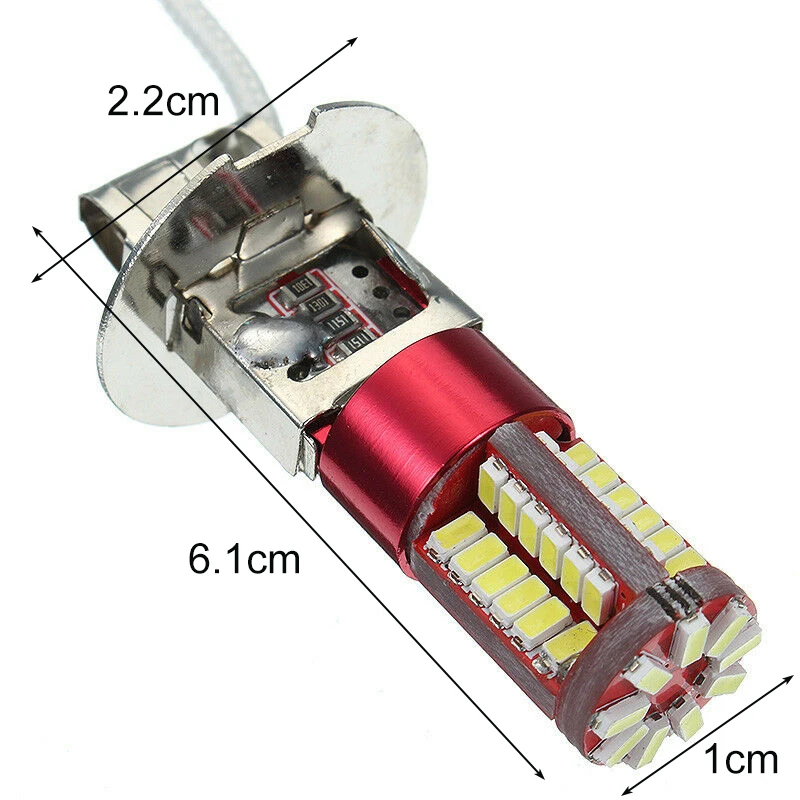 Mayitr 2 шт. автомобильная лампа для противотуманной фары H3 4014 57SMD 4014 светодиодный 6000K яркий белый DC 12V для авто грузовика