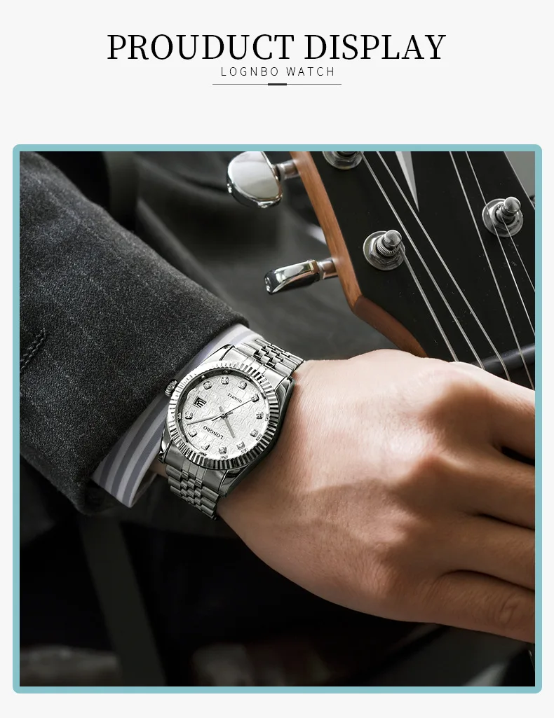 LONGBO Бизнес повседневные Модные парные часы для мужчин и женщин календарь из нержавеющей стали с бриллиантами часы