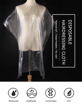

50PCS Disposable Hairdressing Shawl Perm Dyed Hair Transparent Disposable Scarf Waterproof Membrane Cloth Dyeing Barber