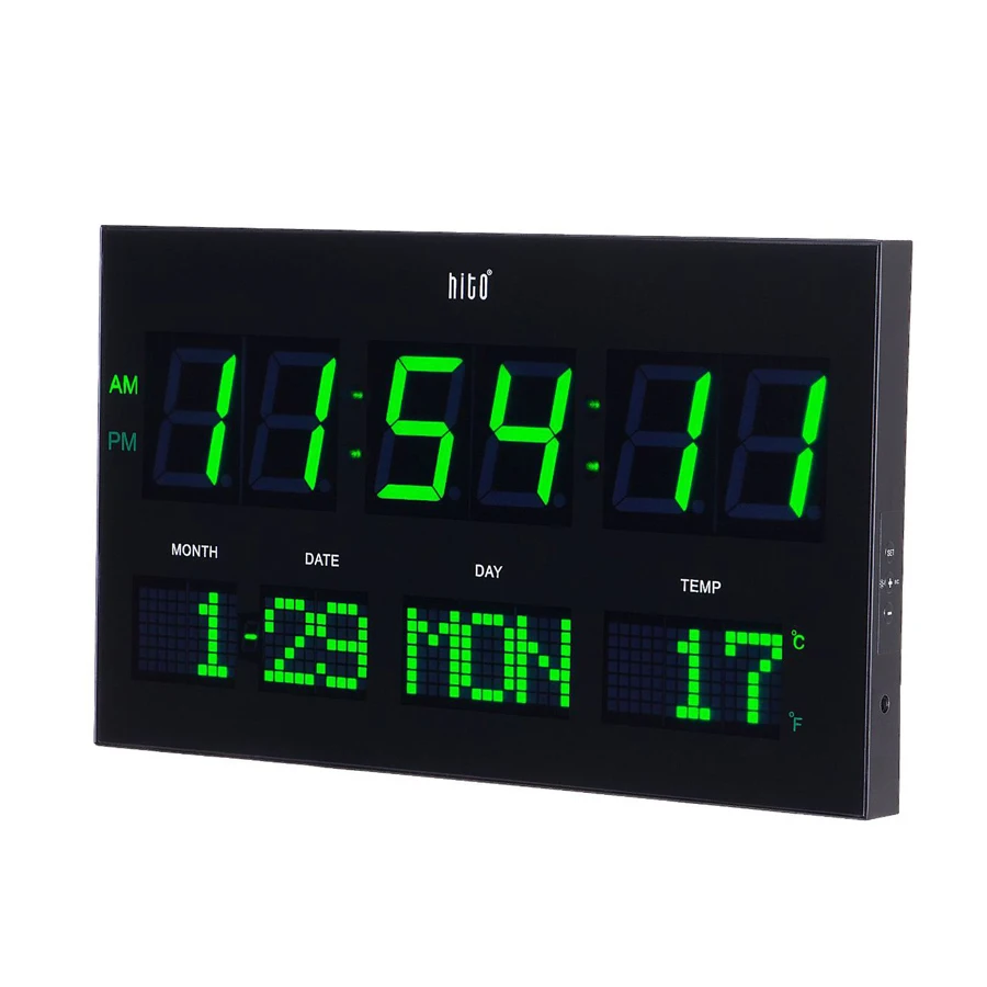 Large Digital Wall Clock Modern Design Large LED Screen Temperature Calendar Clock Oversize Time Cl - 4000149020500