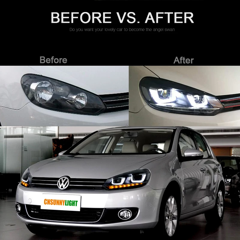 CNSUNNYLIGHT For VW Volkswagen Golf6 MK6 2010-2014 Car Headlight Assembly LED DRL Turn Signal Xenon HID Projector Lens Plug Play (1)