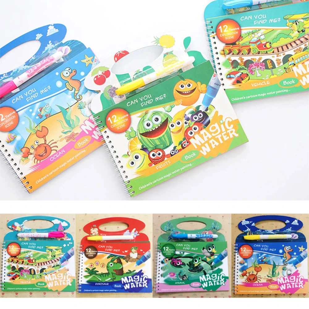 

Magic Water Drawing Book Coloring Book Doodle & Magic Pen Painting Drawing Toy Gift Painting Board for Kids Boys Girls Education