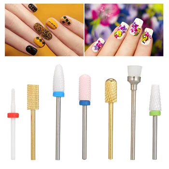 

7PCS Nail Drill Bits Ceramic Diamond Nail Drill Bits Set Milling Cutter for Manicure Pedicure Rotary Electric Machine Accessory