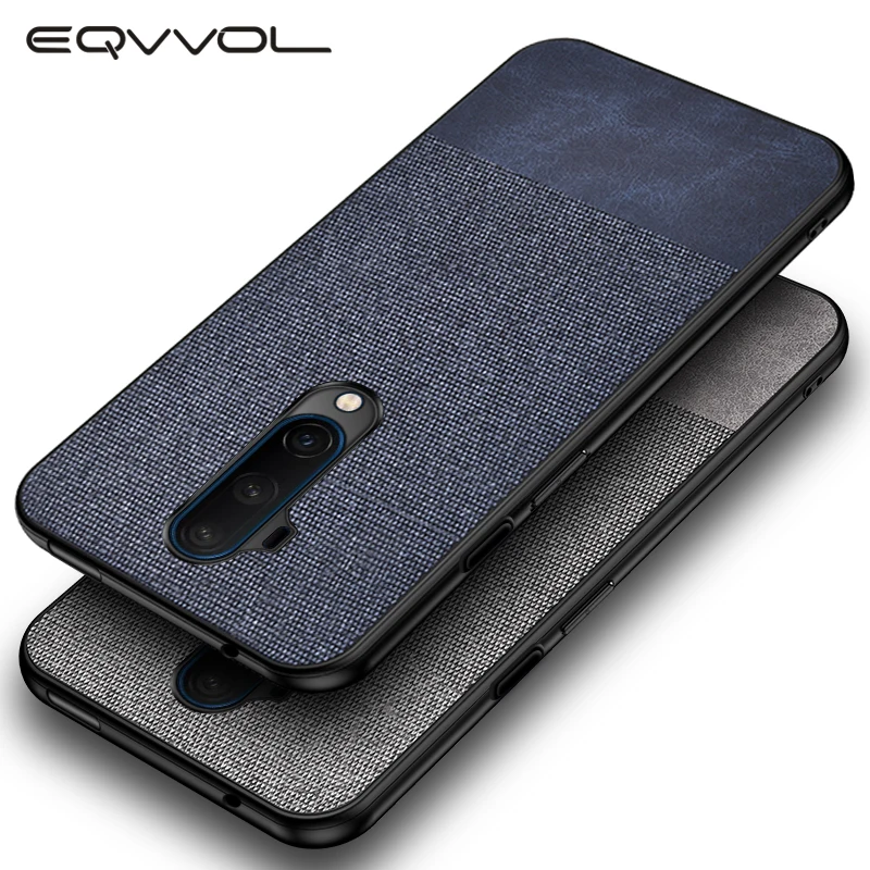 Eqvvol Fabric Cloth Splice Pattern Case For OnePlus 7 7T Pro 6T 6 Luxury Canvas Back Cover One Plus Retro Coque | Мобильные телефоны