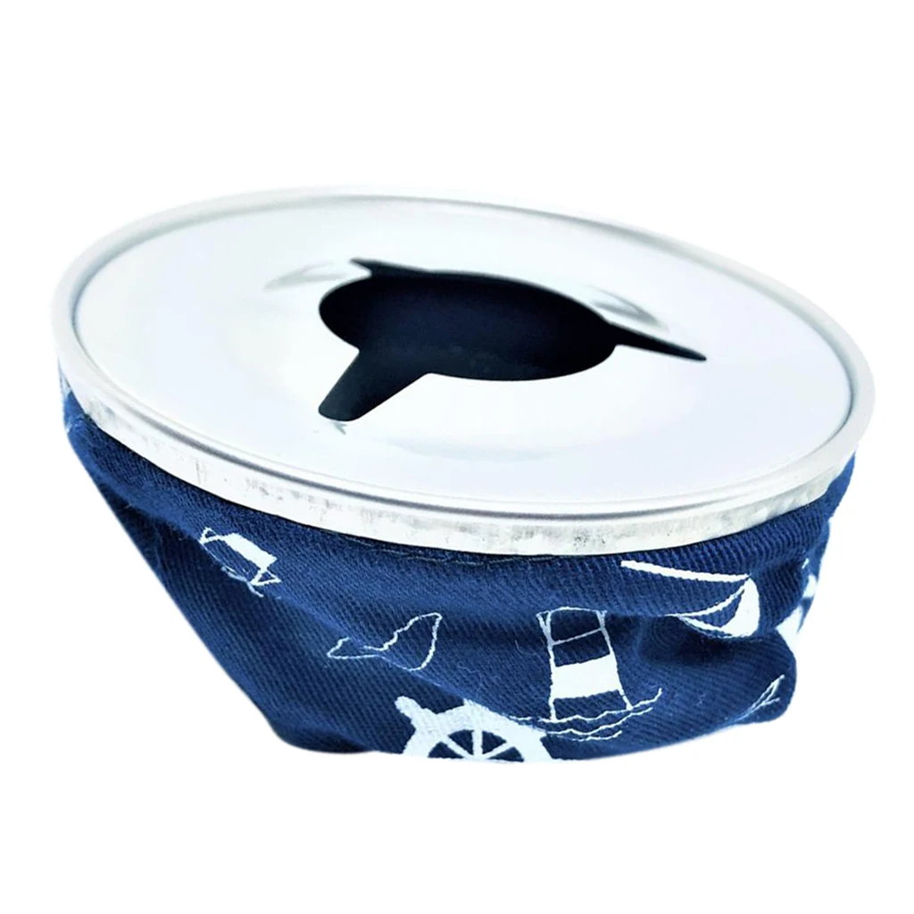 Stainless Steel Windproof Bean Bag Sandbag Cigarette Ashtray for Marine Boat RV Car Smoking, Red/Blue