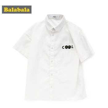 

Balabala Boys short-sleeved children shirts, pure cotton, light breathable 2020 summer new fashion