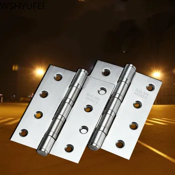 

WSHYUFEI 2 pcs Stainless Steel Flat Hinge Cabinet Doors 4inch Windows Hinge Wooden Box Mini Hinges Furniture Hardware