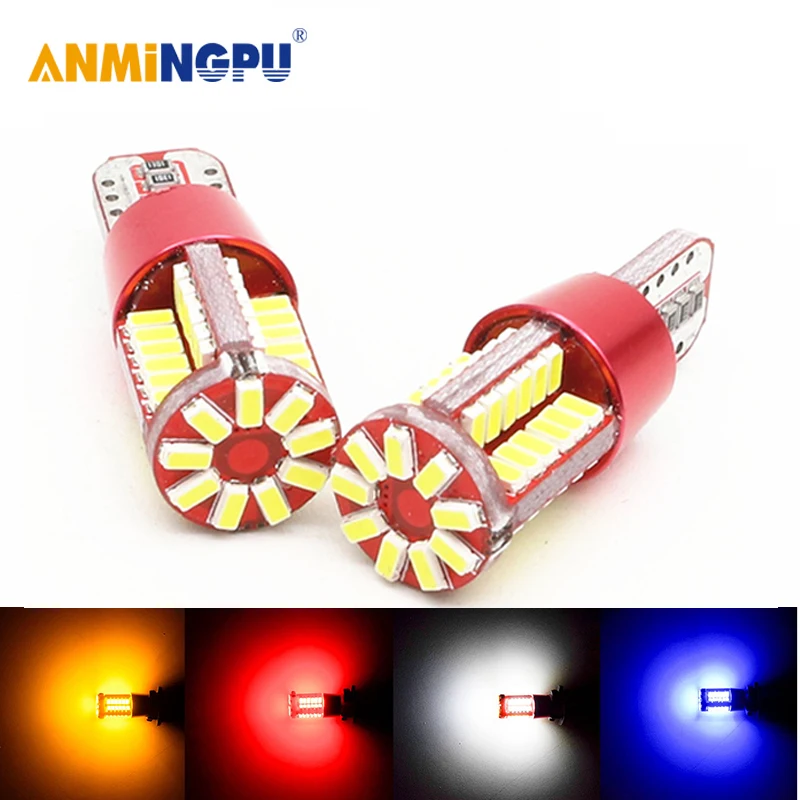 

ANMINGPU 2x Signal Lamp T10 Led W5W 194 168 3030SMD Led T10 For Car Clearance Light Reading Lights Dome Light Interior Light 12V