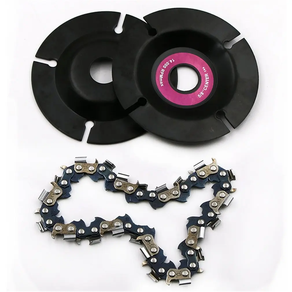 

4Inch Chain Plate Angle Grinding Wheel Wood Carving Disc Chain Woodworking Saw Blade Cutting Blade Angle Mill Chain Tray Hot