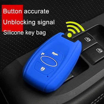 

QHCP Remote Key Covers Case Silicone Auto Key Bag Holders Skin Fit For Subaru Forester Outback Legacy XV BRZ 2015 2016 2017 2018