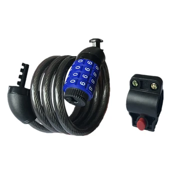 

Bike Cable Basic Self Coiling Resettable Combination Cable Bike Locks with Complimentary Mounting Bracket,1200mm