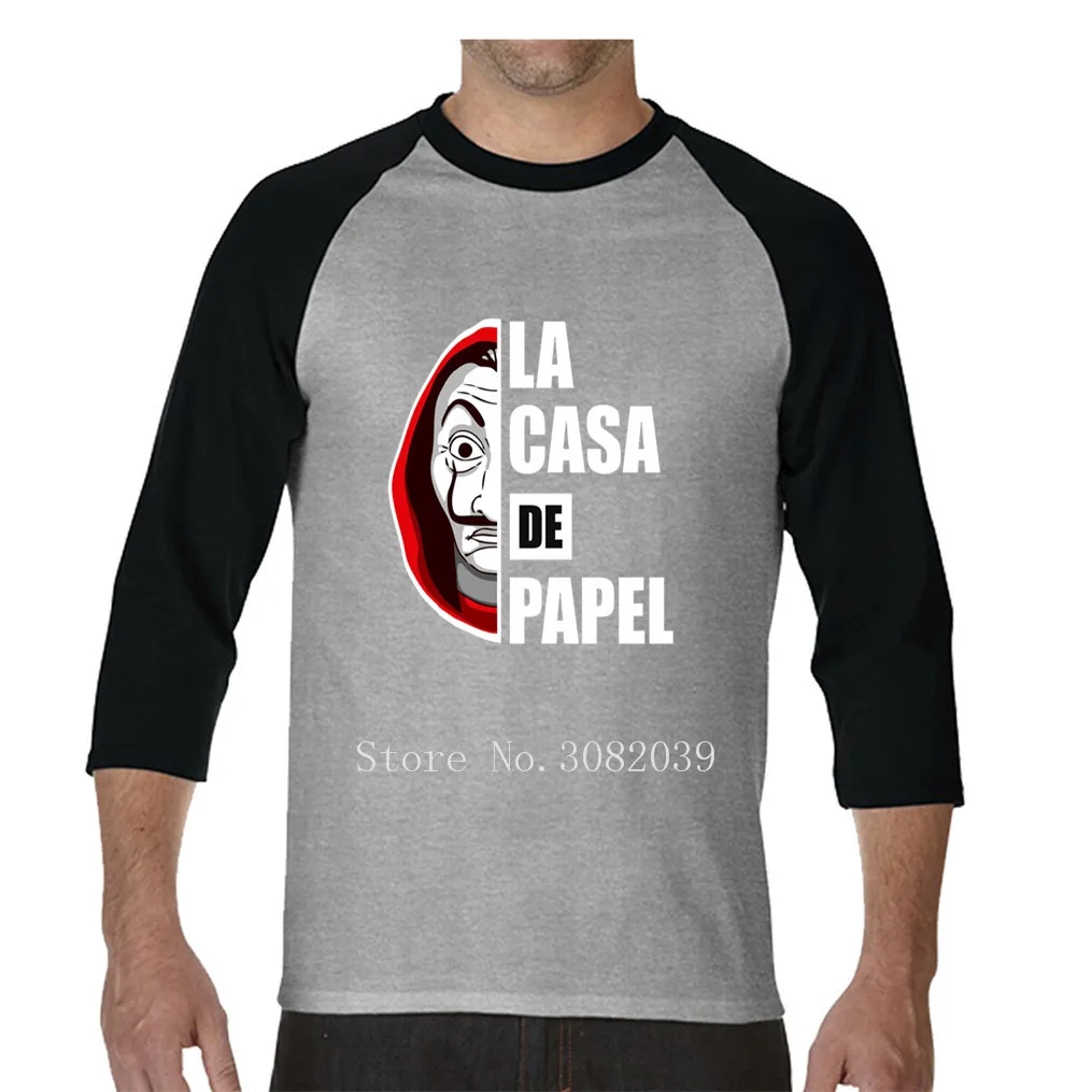 La Casa De Papel Money Heist футболки House Of paper хипстерская футболка мужские футболки модные футболки с длинным рукавом мужские футболки топы - Цвет: Многоцветный