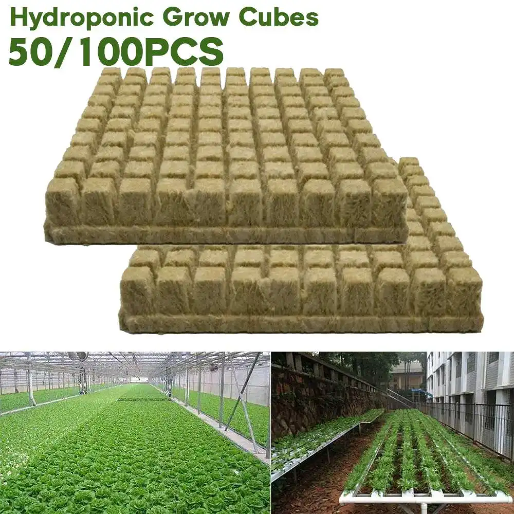 plantation de semis Kaikso-In Lot de 20 cubes de laine de roche pour jardinage pour serre de jardin culture hydroponique