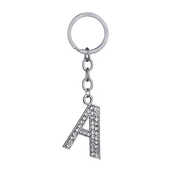 

FREE SHIPPING BY DHL 100pcs/lot 2019 New 3CM Metal Letters From A To Z Rhinestone Keychains Letters Keyrings Gifts