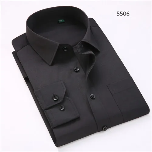 Удобные деловые мужские однотонные рубашки с длинным рукавом и квадратным воротником, обычная мужская рубашка - Цвет: 5506