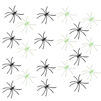

300 Pcs Halloween Plastic Spider Black and Luminous Spiders Fake Spider Party Favors for Halloween Fake Spider Web Party