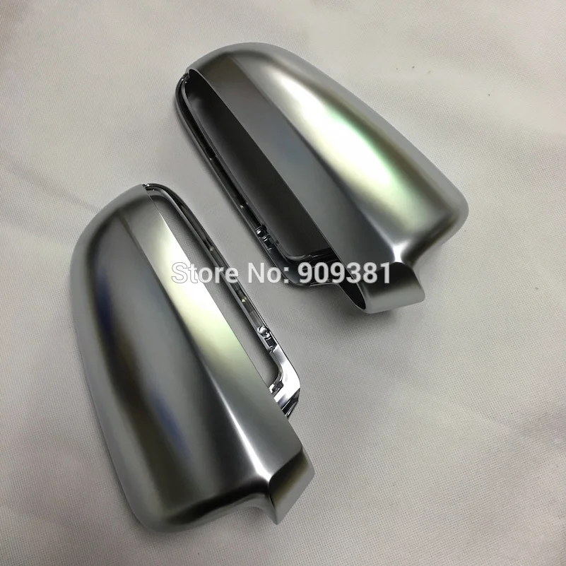 BODENLA Matt Chrome Mirror Cover Rearview Side Mirror Caps S Line For Audi A4 B6 B7 A6 C6 (2003-2007) S4