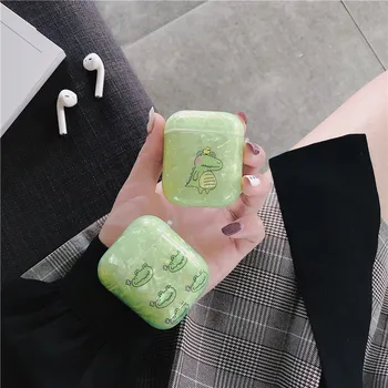 

Cute Crocodile Silicone Case For Apple Airpods Cover Luxury Conch Shell Headphone Case Box For airpod 2 1 Earphone Case Soft Bag