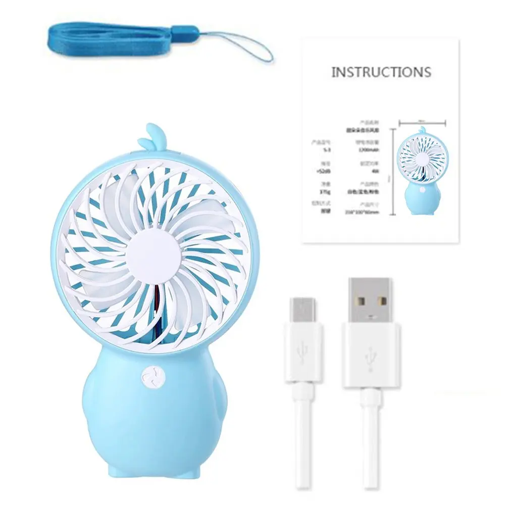blue Желтый утиный Пингвин вентилятор творческая личность мини Usb зарядный вентилятор студенческий вентилятор летний портативный маленький вентилятор - Цвет: blue