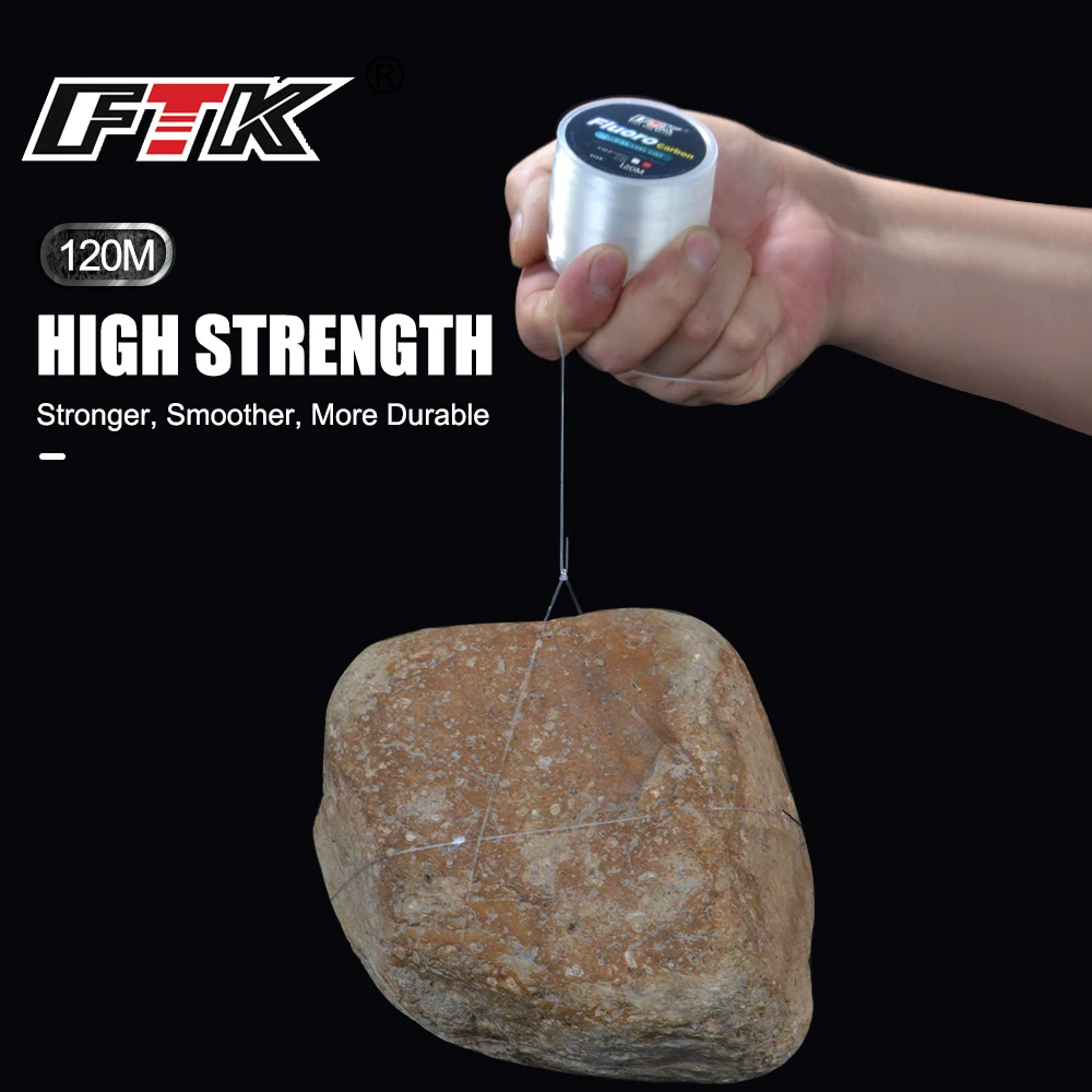 Carbon Fiber Coating Leader Fishing Line 120M 0.14-0.6mm 1.88-21.5kg Wearable Fluorocarbon Line Accessories