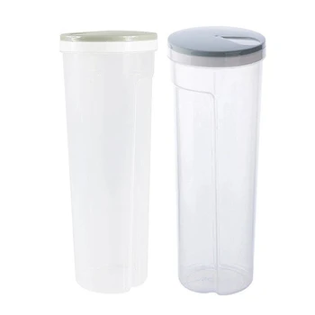 

2Pcs Pasta Noodle Grain Cereal Bean Rice Food Storage Container Kitchen Sealed Box Light Green &Light Blue