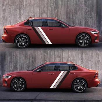 

Exterior Car Sticker For BMW Benz Toyota Parts Accessories Auto 6Pcs Side Stripe Racing