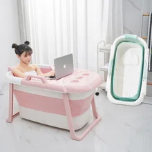 Складная Ванна для взрослых с двойным дренажным дизайном, пластиковая большая толстая ванна, детский бассейн