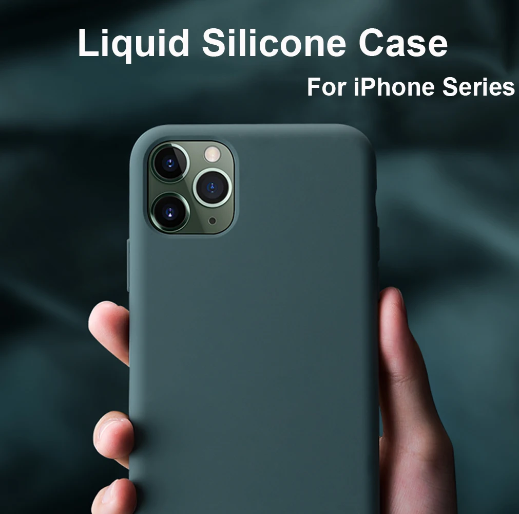 Ультратонкий Жидкий чехол для iPhone 11 Pro Max резиновый X XS 6s противоударный мягкий