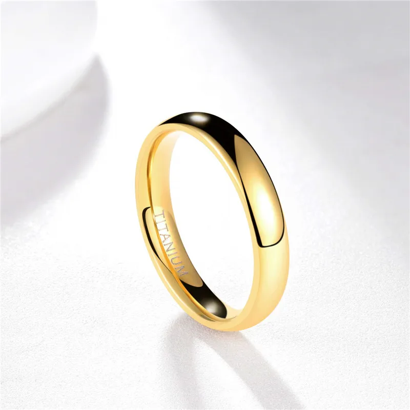 Elegant Rose Gold Tone Women's Titanium Wedding Band - 4mm Anti-Allergy, Nickel-Free Classic Design