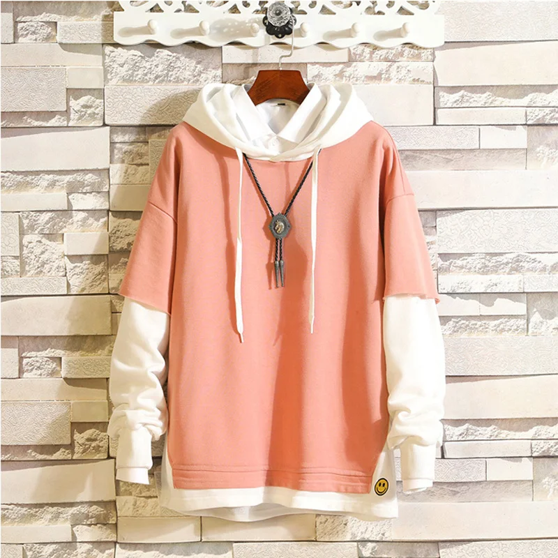Pink CYXZFTROFL, брендовая мужская толстовка с длинным рукавом, хлопковая Повседневная Приталенная толстовка, мужские топы размера плюс, одежда с принтом, уличная одежда для молодых людей - Цвет: Pink