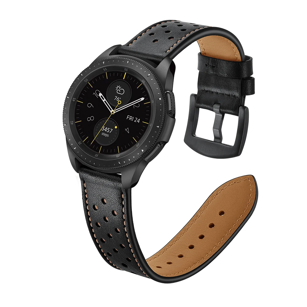 Подходит для samsung galaxy watch smartwatch ремешок спортивные часы голова кожа коровья кожа Ретро crazy horse отверстие ремешок 20 мм 22 мм