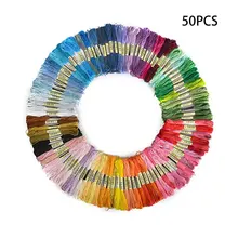 50 цветов, 100 цветов, нить для вышивки крестом, Полиэстеровая хлопковая нить для вышивки, радужная цветная ручная вышивка, плетеная нить