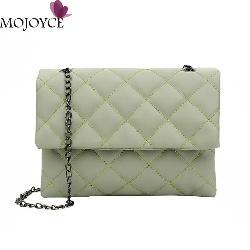 

Fashion Wide Women PU Leather Messenger Bags Female Casual Square Solid Color Soft Chain Shoulder Crossbody Handbags