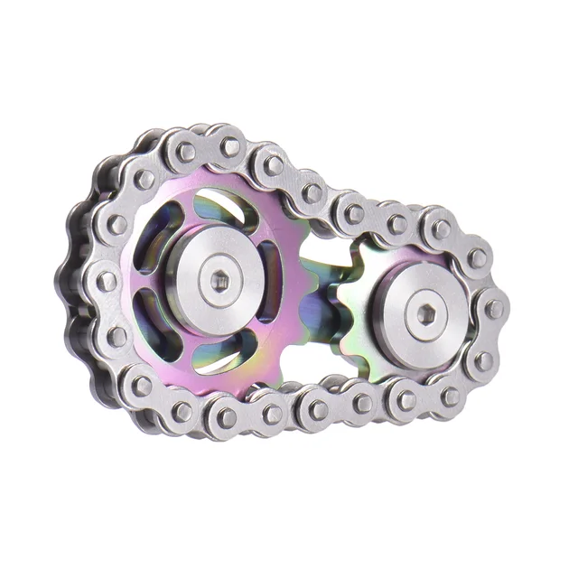 Stainless Steel Sprockets Flywheel Fingertip Gyro Sprockets Chains EDC Metal Toy Gear Gyro Drop Ship Sproket Roadbike Spinner 4