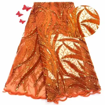 

new French lace fabric 5yds/pce dhl velvet gold thread stones net fabrics women gorgeous luxury lagos party event dress 2019