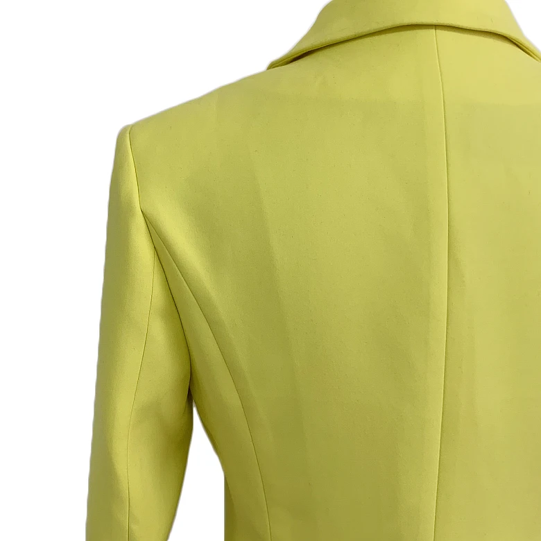 Bevenccel осенне-зимний женский Блейзер Двубортный повседневный женский пиджак с длинным рукавом желтый пиджак