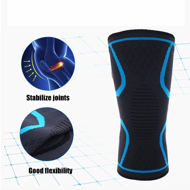 1 Piece Of Elastic Knee Pads,Basketball And Volleyball Knee Supports Elastic Nylon Compression Straps For Sports Running Cycling 2