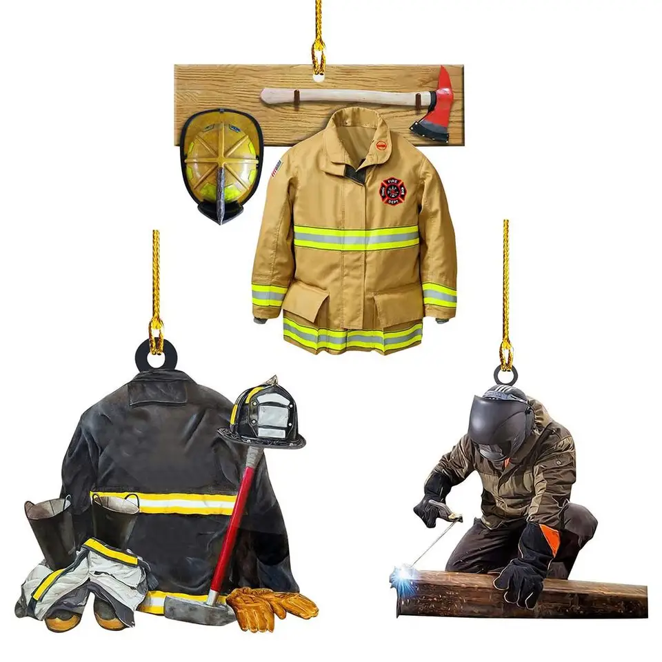 3D Effect Firefighter Uniform - Personalized Acrylic Ornament - Christmas Gift For Firefighters, Fire Department Designed By Marxist Pronunciation