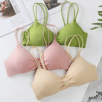 

SP&CITY Double Straps Bra Back Closure Seamless Bras For Women Thread Bralette Wire Free Comfortable Underwear Bandage Lingerie