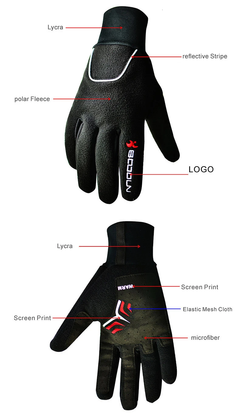 Теплые мужские велосипедные перчатки, зимние перчатки для горного велосипеда, ветрозащитные флисовые перчатки для велоспорта, водонепроницаемые черные спортивные перчатки для активного отдыха