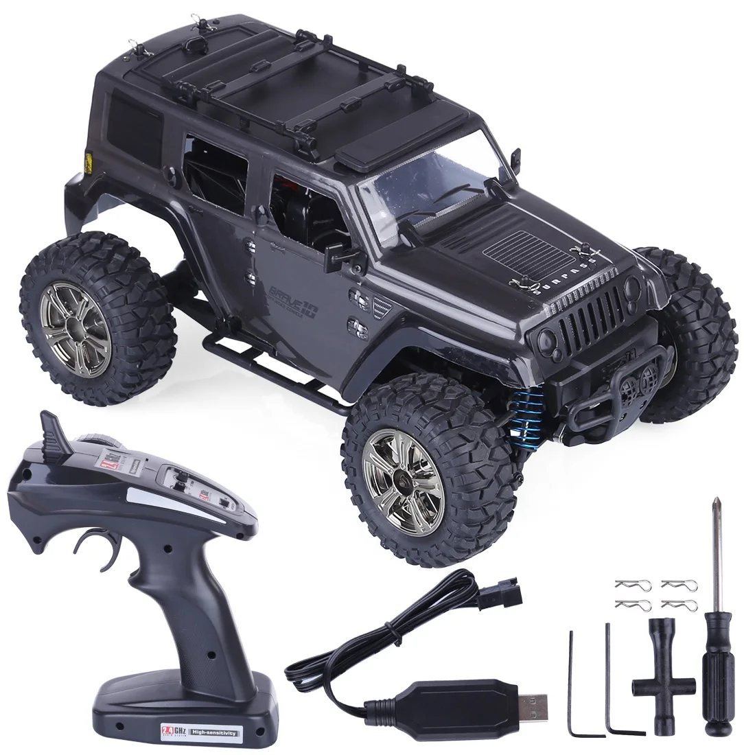 

1:14 2.4G 4WD 35km/H High Speed Electric Off-Road Vehicle RC Model Car For Children School Play Education Birthday Gift-Grey Red