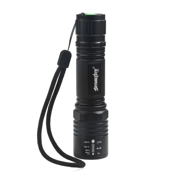 4000лм Zoomable CREE XM-L T6 светодиодный Светодиодный фонарь Zaklamp высокой мощности Фонарь для наружного кемпинга Лампа 5 режимов - Цвет: Светло-серый