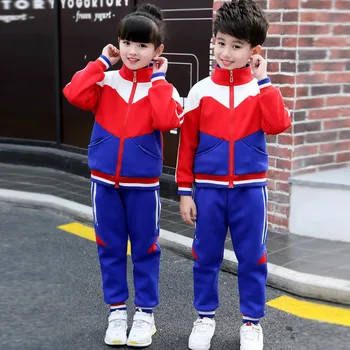 

Spring Autumn Cotton patchwork Parent-child Sports 2PCS Suit 2019 Kindergarten Clothing Primary and Secondary School Uniform Set