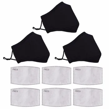 

Cotton Anti Dust Mouth Face Mask Unisex masks with Carbon Filter Masks Anti dust PM2.5 Mouth-muffle Mask 3pcs mask+6 filters