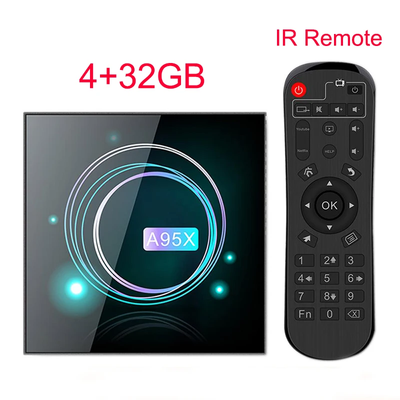 ТВ-приставка LEMFO 8K Amogic S905 X3 Android 9,0 A95XF3 4 Гб 64 Гб Поддержка IP tv Wifi Bluetooth USB3.0 Youtube Android tv box - Цвет: 4GB32GB