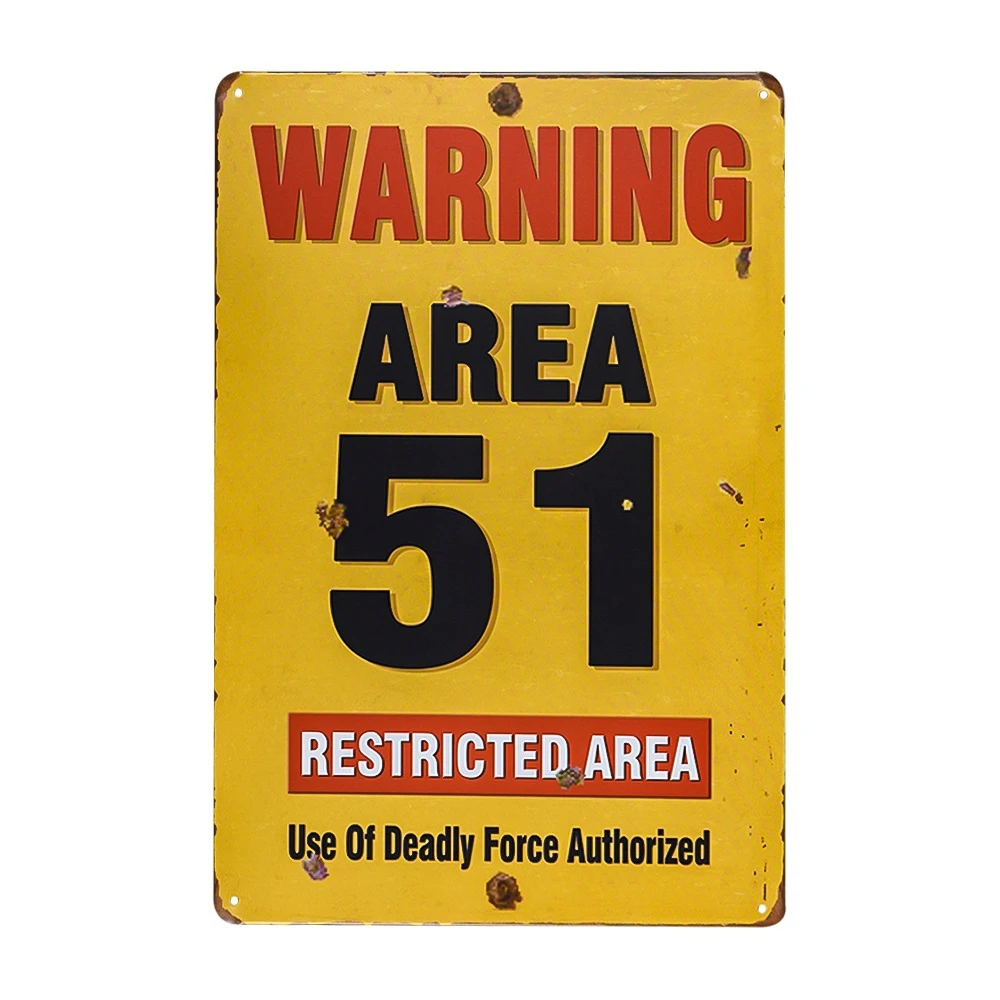 Restricted Area Entry Forbidden AREA 51 Novelty Rusty Sign 12x8 Alum Made in USA 