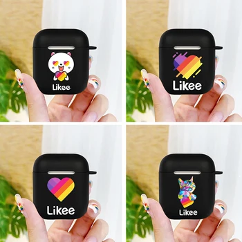 

cartoon Likee Funny cat bear heart Earphone Case Charging Box Case For Apple AirPods 2 1 soft Black Protective Cover Accessories