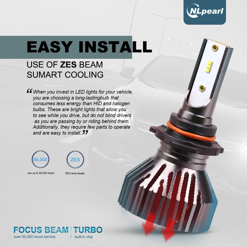 NLpearl 2x9006 HB4 Светодиодная лампа в головную фару 12000LM 60 Вт H8 H11 Led 9005 HB3 H4 Led H7 H1 H3 света автомобиля с Lumileds чипы ZES 6500K