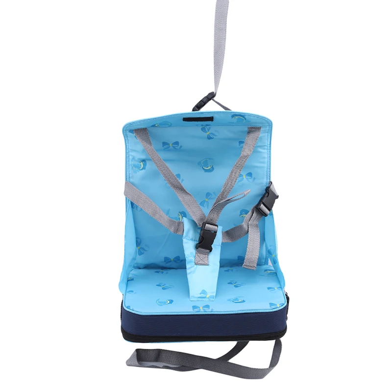 Blue Детские игровые коврики, обеденный стул, подушка со складным портативным сиденьем, детское безопасное складное детское сиденье с ремнем, принадлежности - Цвет: Blue